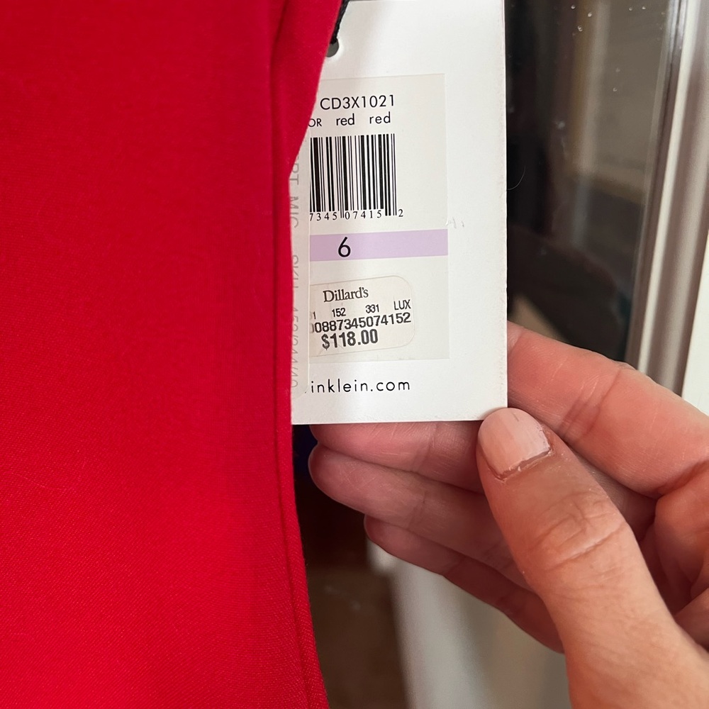 NWT Calvin Klein Red Sheath Dress - Picture 4 of 4